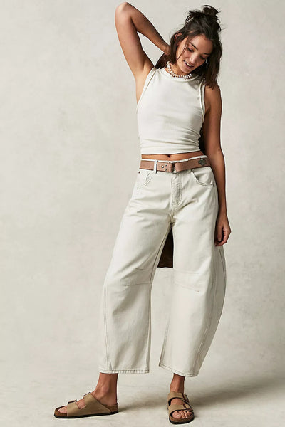 Jeans wide leg vita media