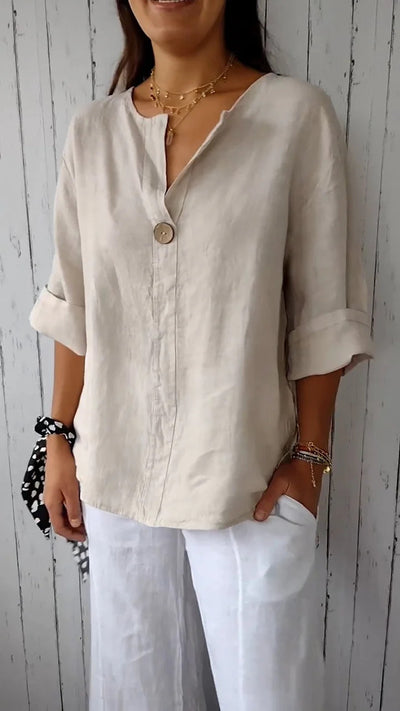 Camicia con scollo a V estiva