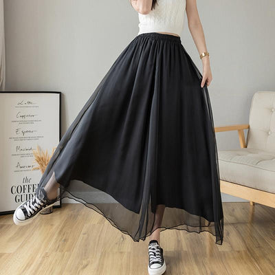 Gonna pantalone wide leg in chiffon