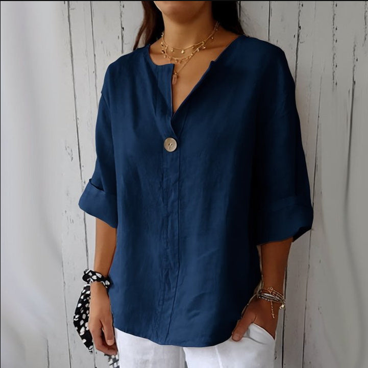 Camicia con scollo a V estiva