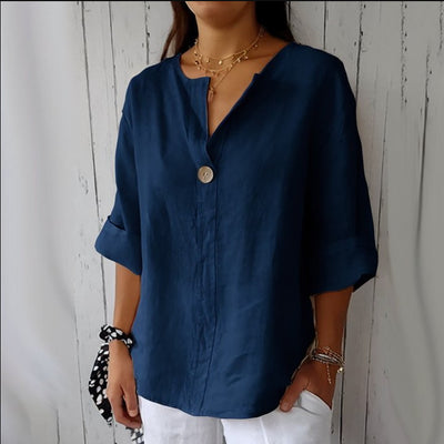 Camicia con scollo a V estiva