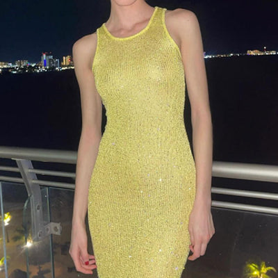 Abito lungo con paillettes