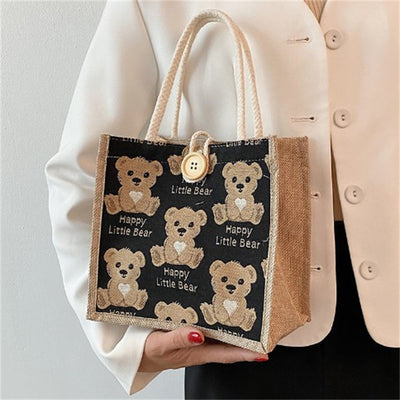 Borsa in lino con stampa