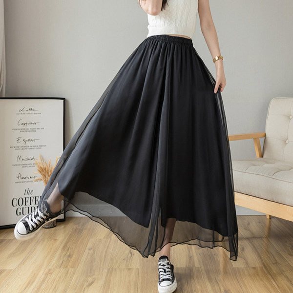 Gonna pantalone wide leg in chiffon