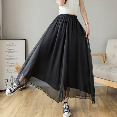 Gonna pantalone wide leg in chiffon