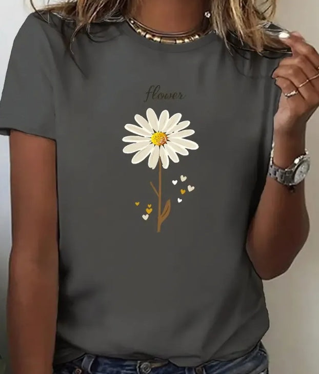 T-shirt con stampa floreale
