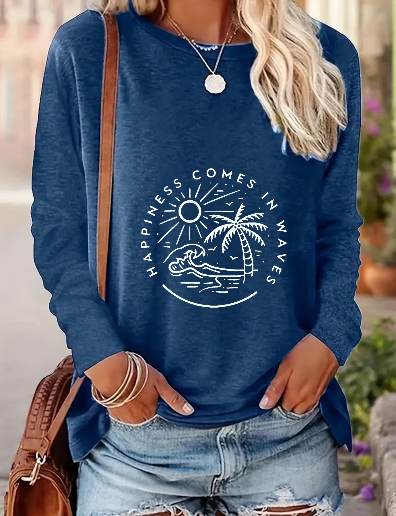 T-shirt a maniche lunghe con stampa