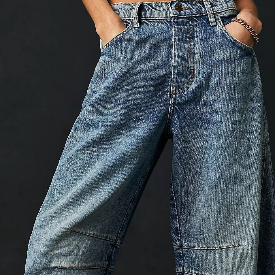 Jeans wide leg vita media