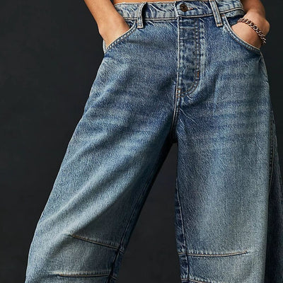 Jeans wide leg vita media