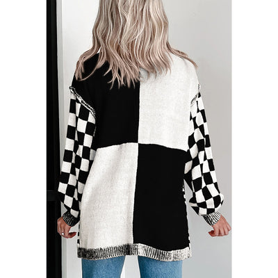Cardigan lungo a scacchi