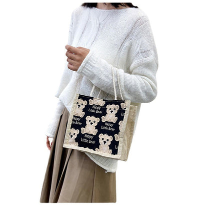 Borsa in lino con stampa