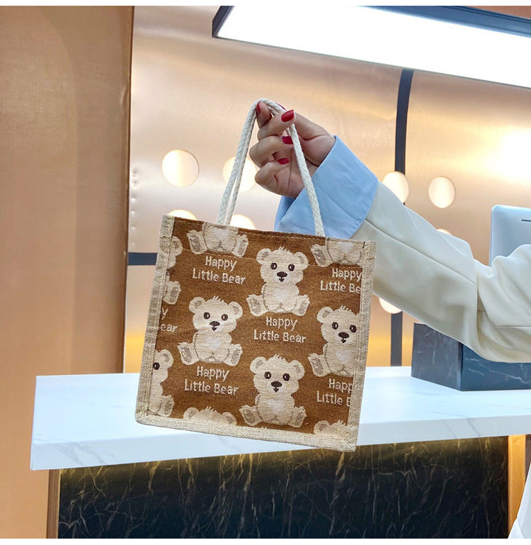 Borsa in lino con stampa