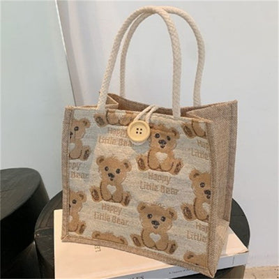 Borsa in lino con stampa