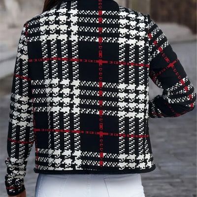 Giacca casual versatile con stampa a quadri