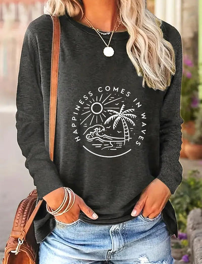 T-shirt a maniche lunghe con stampa