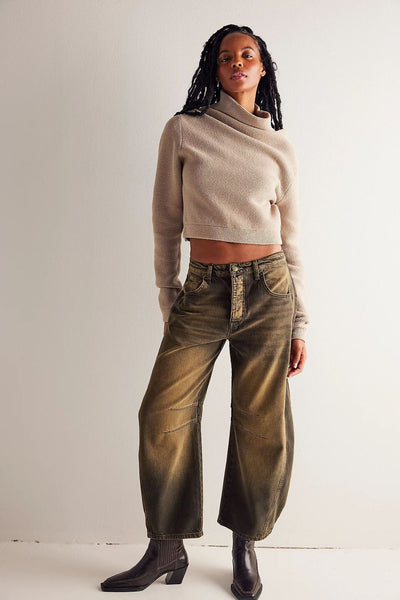 Jeans wide leg vita media