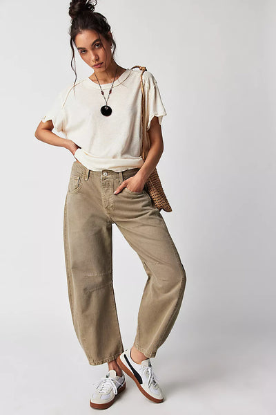 Jeans wide leg vita media