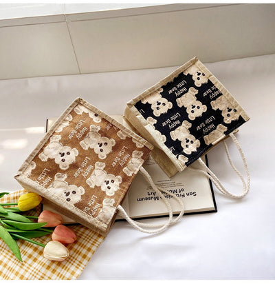Borsa in lino con stampa
