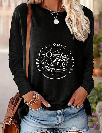 T-shirt a maniche lunghe con stampa