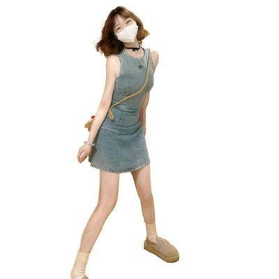 Abito in denim stile francese