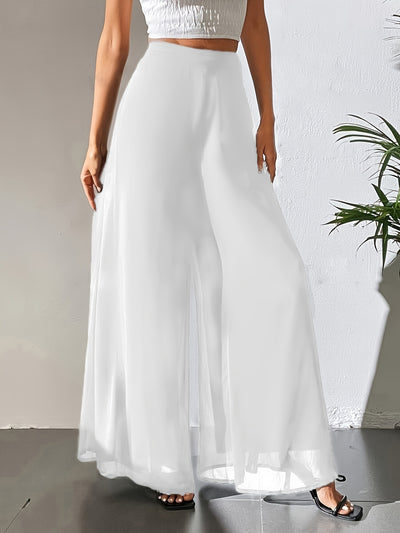 Pantaloni larghi casual in chiffon