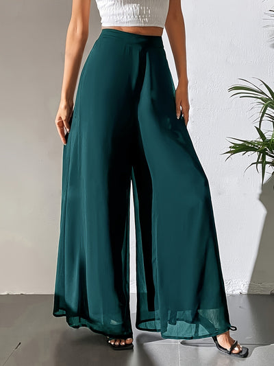 Pantaloni larghi casual in chiffon