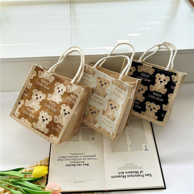 Borsa in lino con stampa