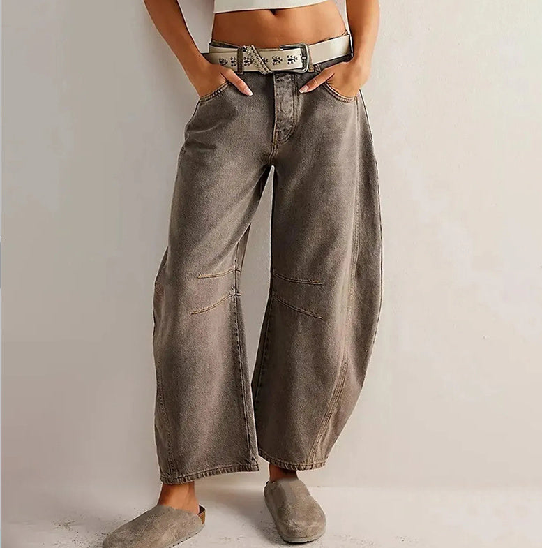Jeans wide leg vita media