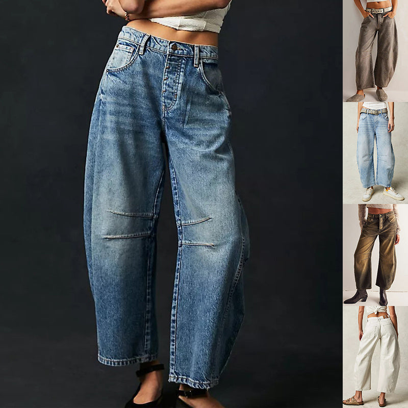 Jeans wide leg vita media
