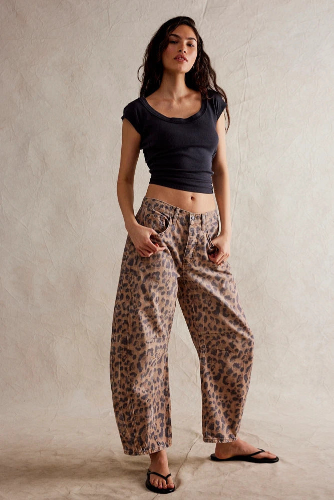 Jeans wide leg vita media