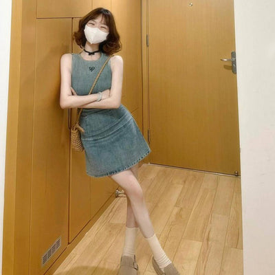 Abito in denim stile francese