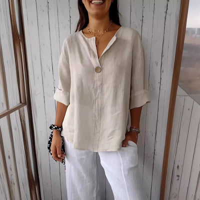 Camicia con scollo a V estiva