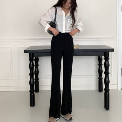 Pantaloni casual slim fit a vita alta