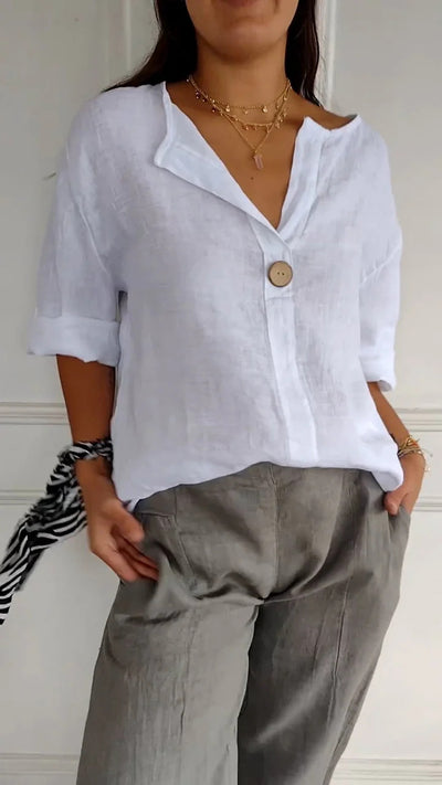 Camicia con scollo a V estiva