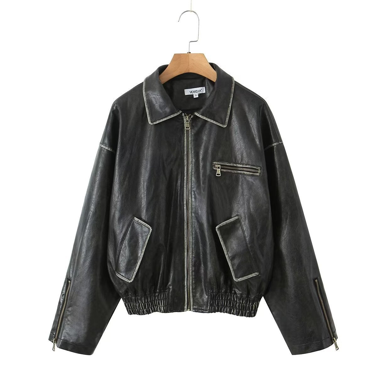 Giacca in pelle oversize