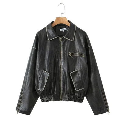 Giacca in pelle oversize