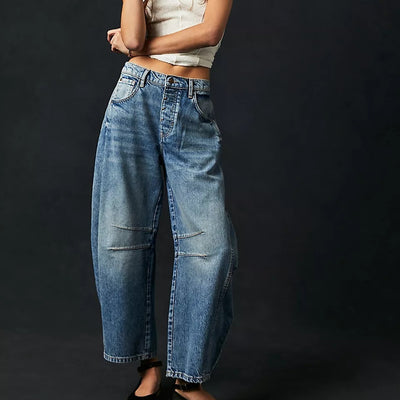 Jeans wide leg vita media