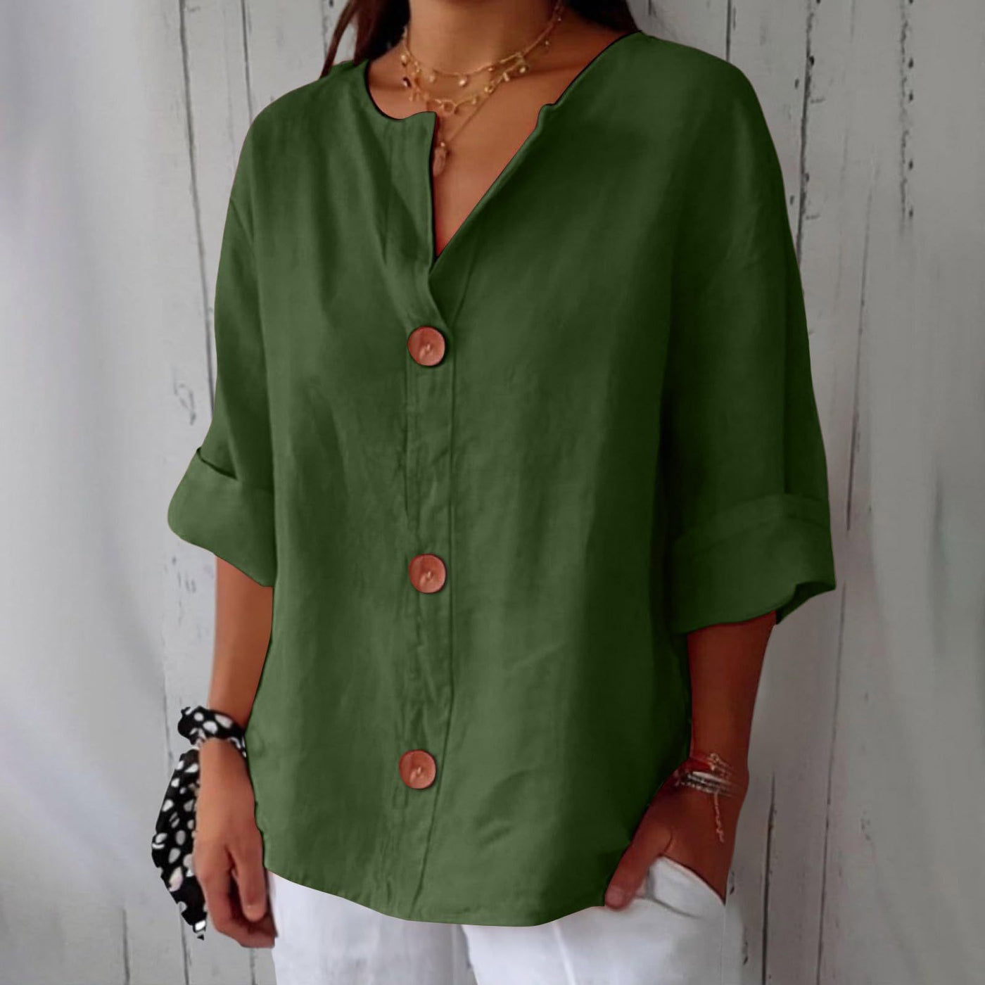 T-shirt ampia con scollo a V