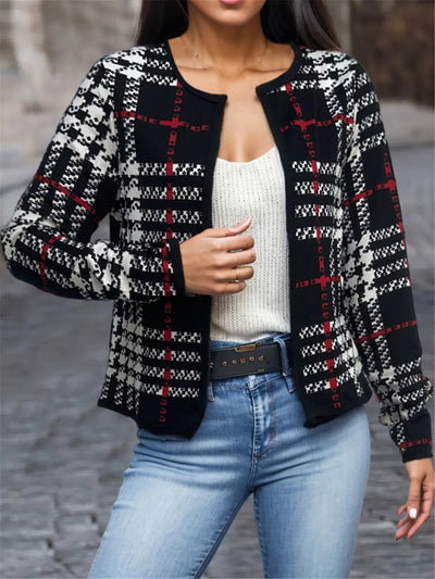 Giacca casual versatile con stampa a quadri