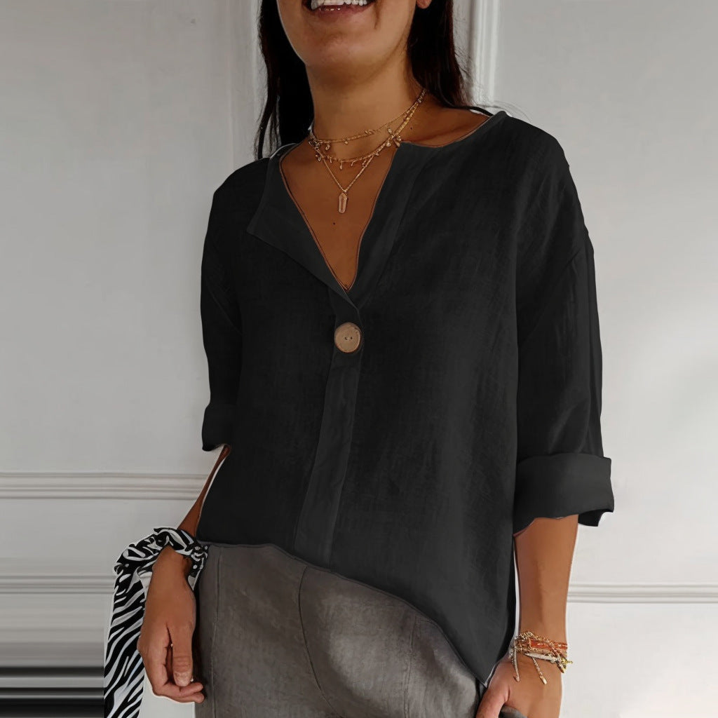 Camicia con scollo a V estiva