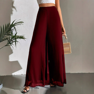Pantaloni larghi casual in chiffon