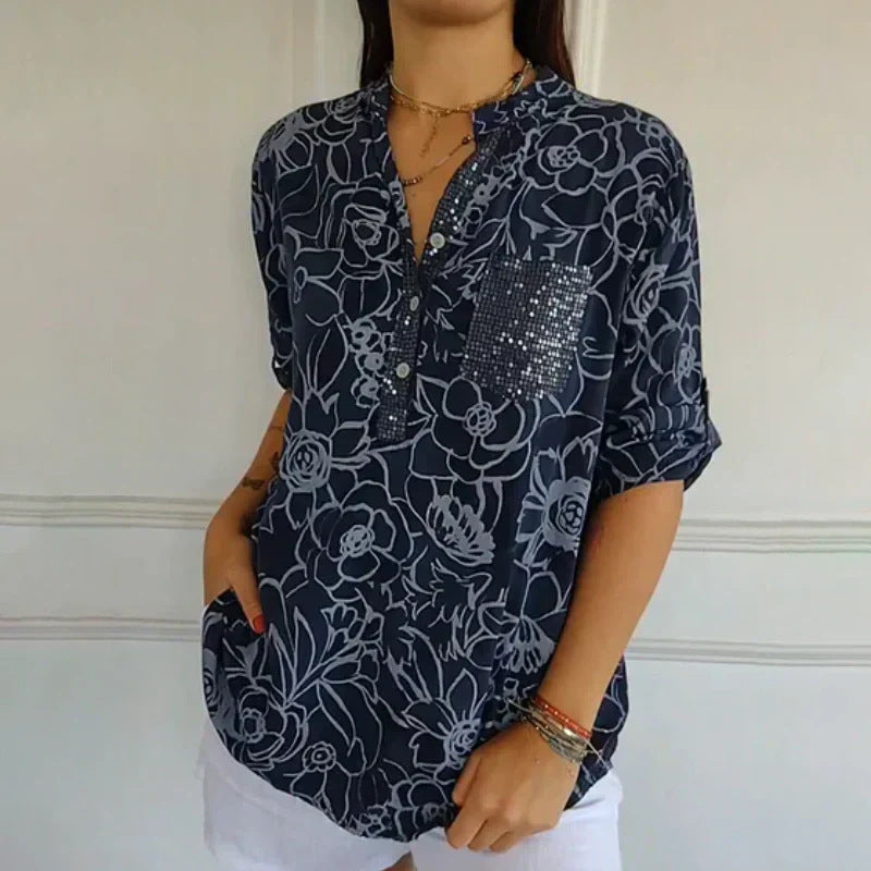 Camicia casual con stampa floreale