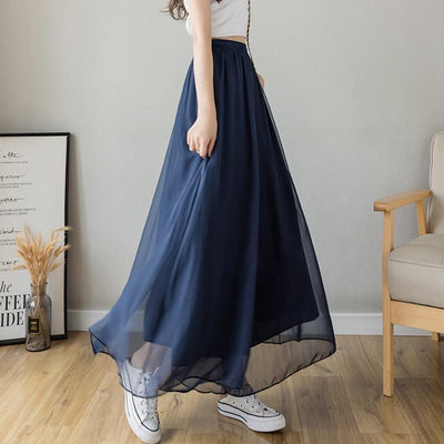 Gonna pantalone wide leg in chiffon