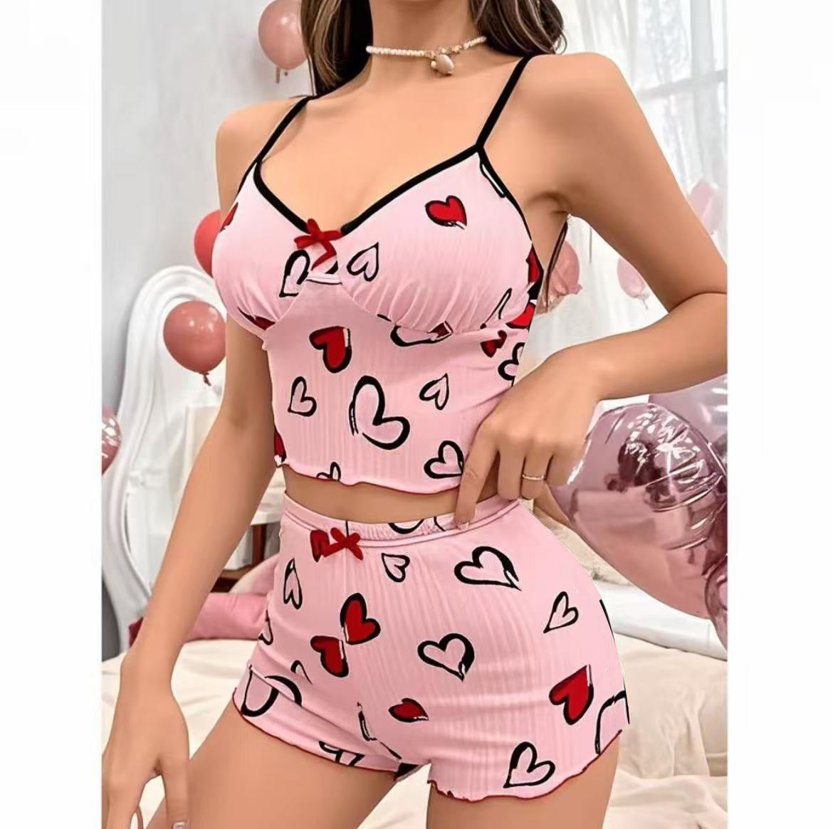 Pigiama con stampa forma cuore