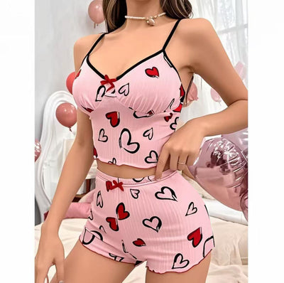 Pigiama con stampa forma cuore