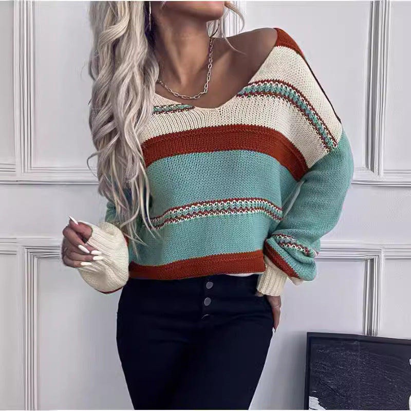 Maglione casual con scollo a V