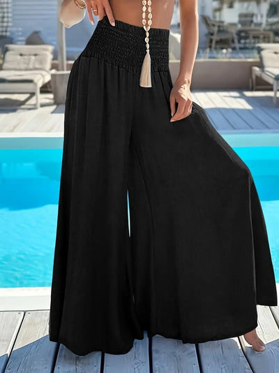 Pantaloni wide leg a vita alta