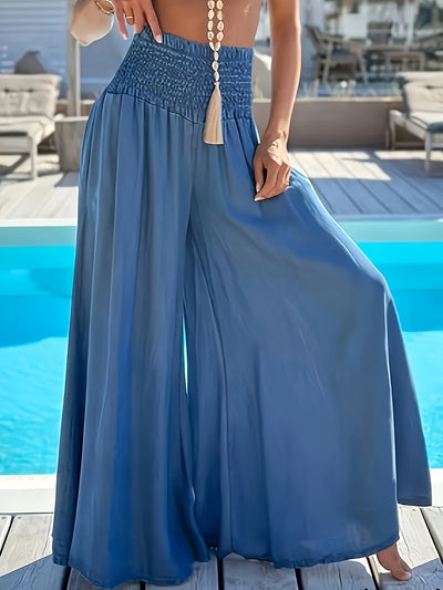 Pantaloni wide leg a vita alta