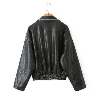 Giacca in pelle oversize