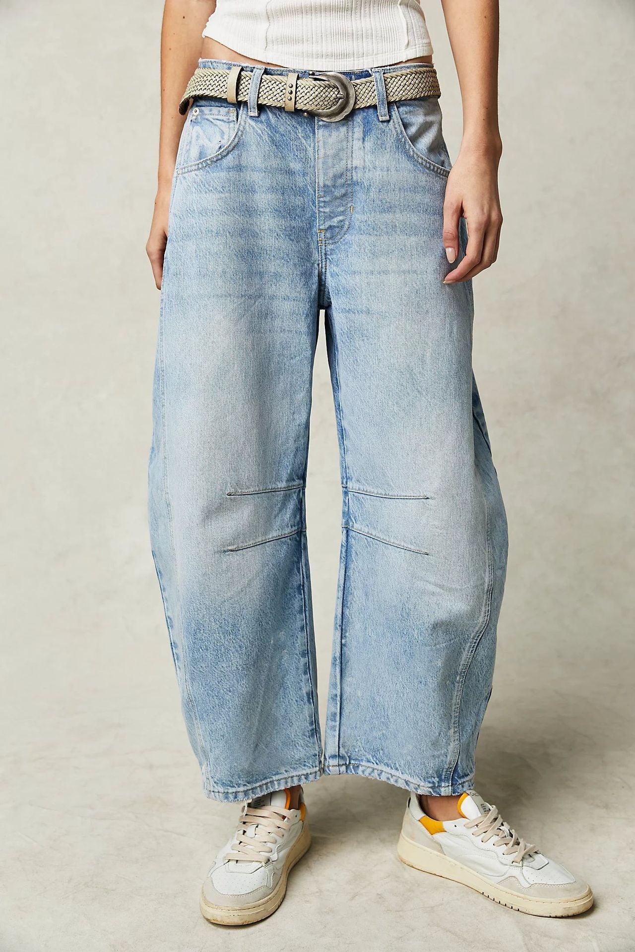 Jeans wide leg vita media